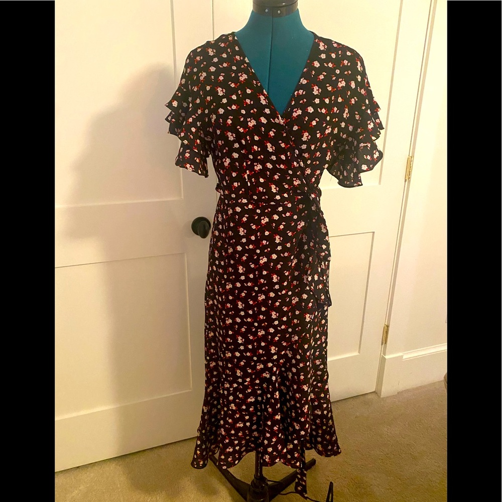 Max studio ruffle wrap dress